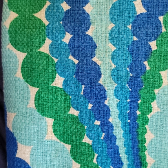 Talbots Womens Size 6P Blue Green Polka Dot Wavy Striped Pencil Skirt Stretch. - Picture 3 of 3